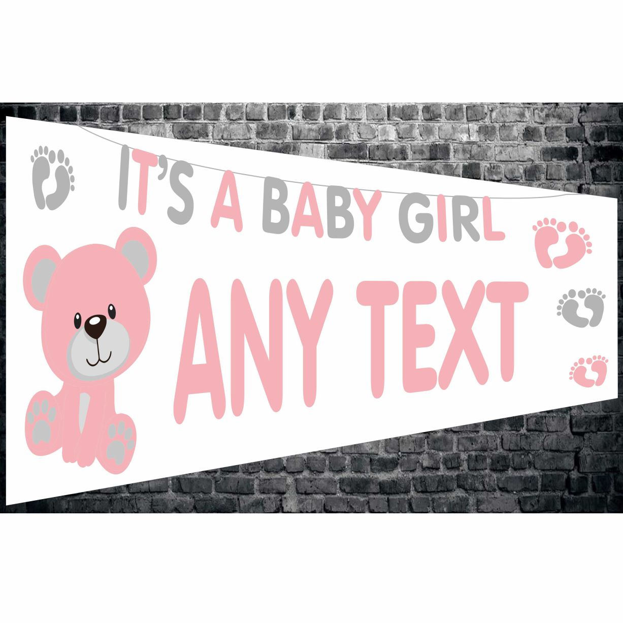 It's Baby Teddy Boy or Girl Personalised Banner